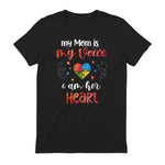 Autism Mom Support ASD T-Shirt in Black - back view