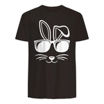 Bunny Face With Sunglasses Men Boys Kids Easter Day in Dark Chocolate - back view