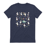 Funny It’s Ok to Be Different Autism Goose Teacher in Heather Navy - back view