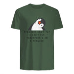 Funny Penguins T-shirt Woman Man Children Gift in Military Green - back view