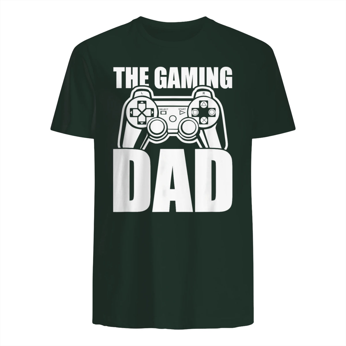 The Gaming Dad Game Controller Spruch Geschenkidee Vatertag T-Shirt in Forest Green - back view