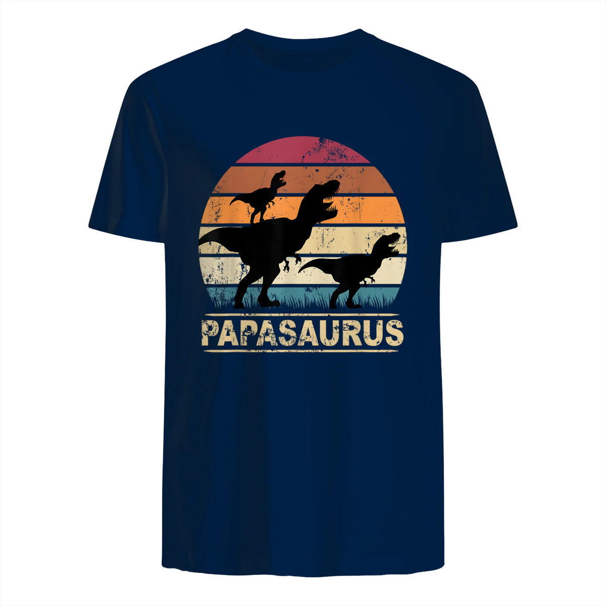 Papasaurus Dinosaurier Papa Tyrannosaurus Dino Doppelpack in Navy - back view
