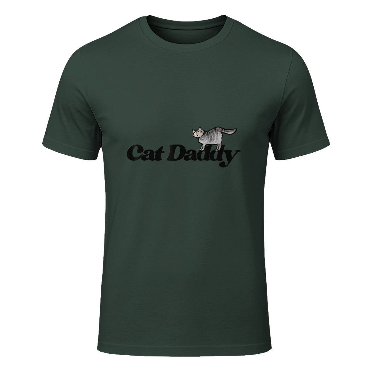 Chat Daddy drôle chat papa drôle chat papa humour fête des pères père in Forest Green - front view