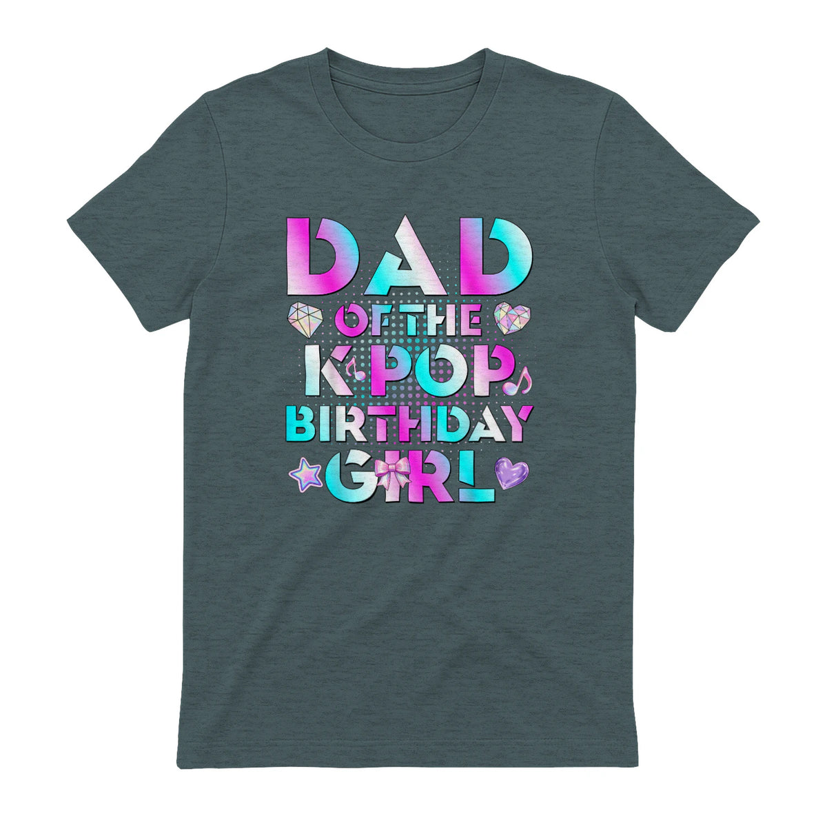 K-Pop Girl Dad T-Shirt in Dark Heather - back view