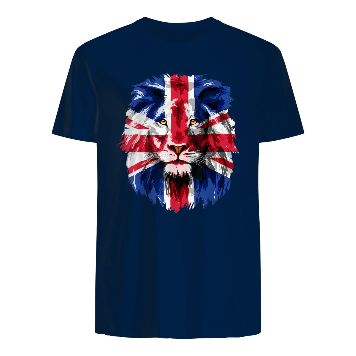 Union Jack UK Flag Lion Face Great Britain Union Jack Flag in Navy - back view