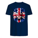 Union Jack UK Flag Lion Face Great Britain Union Jack Flag in Navy - back view