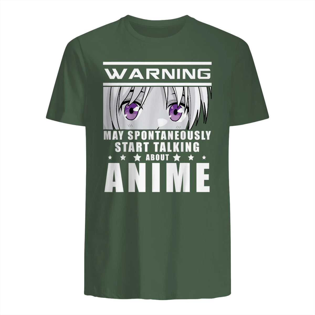 Warning May Spontaneously Start Talking About Anime in Military Green - back view