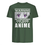 Warning May Spontaneously Start Talking About Anime in Military Green - back view