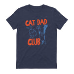 Cat Dad Club Life Is Better with Cats T-Shirt in Heather Navy - back view