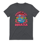Daddy's Lil Squirter Joke T-Shirt in Charcoal - back view