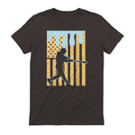 Baseball Drip Boys Dripping Ice Cream Baseball American Flag T-Shirt in Dark Chocolate - back view