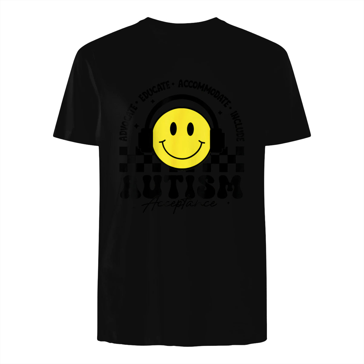 Autism Awareness Acceptance Special Education Teacher Kids T-Shirt in Black - back view