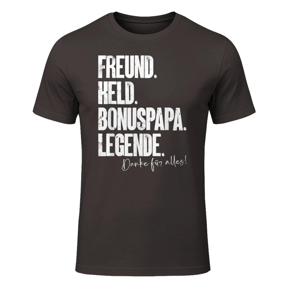 Bonuspapa Bester Stiefpapa Stiefvater Bonus Papa T-Shirt in Dark Chocolate - front view