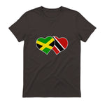 Trinidadian Jamaican Heart Love Jamaica Trinidad Flag in Dark Chocolate - back view
