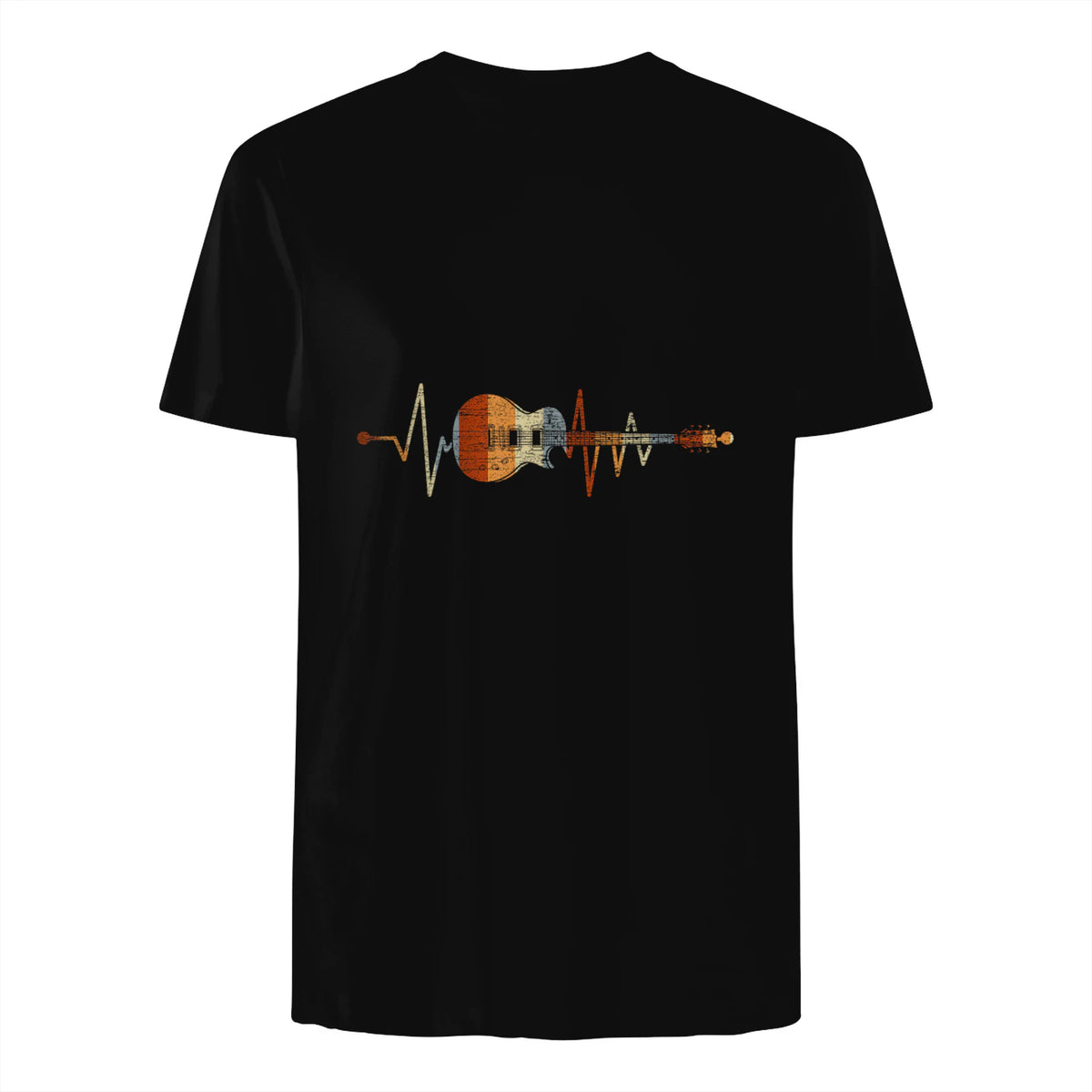 Music Guitarist Heartbeat Guitar in Black - back view