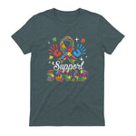 Autism Awareness Autism Support Squad Family in Dark Heather - back view