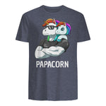 Papacorn Vater Tochter Einhörner in Heather Navy - back view