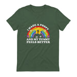 I Made A Poopy Funny Inappropriate Vacation Swap Adult T-Shirt in Military Green - back view