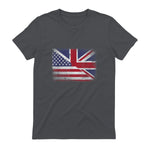 Vintage Half American Half British Flag Great Britain USA T-Shirt in Charcoal - back view