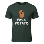 I'm A Potato - Funny Potato Shirt, Vegetable Food Gag Gift in Forest Green - front view