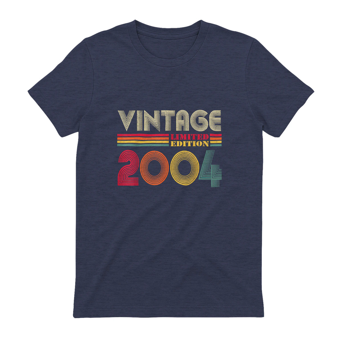 Vintage Twentieth Birthday Gift T-Shirt in Heather Navy - back view