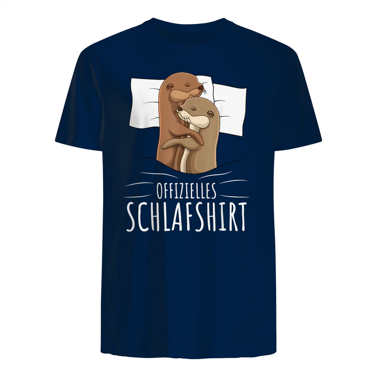 Offizielles Schlafshirt Otter Schlafanzug Seeotter in Navy - back view