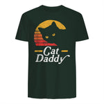 Cat Daddy Vintage Eighties Style Cat Retro Distressed in Forest Green - back view