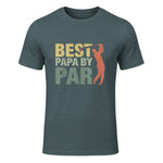 Funny Best Papa By Par Father's Day Golf Gift Grandpa in Dark Heather - front view