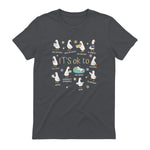 Funny It’s Ok to Be Different Autism Goose Teacher in Charcoal - back view