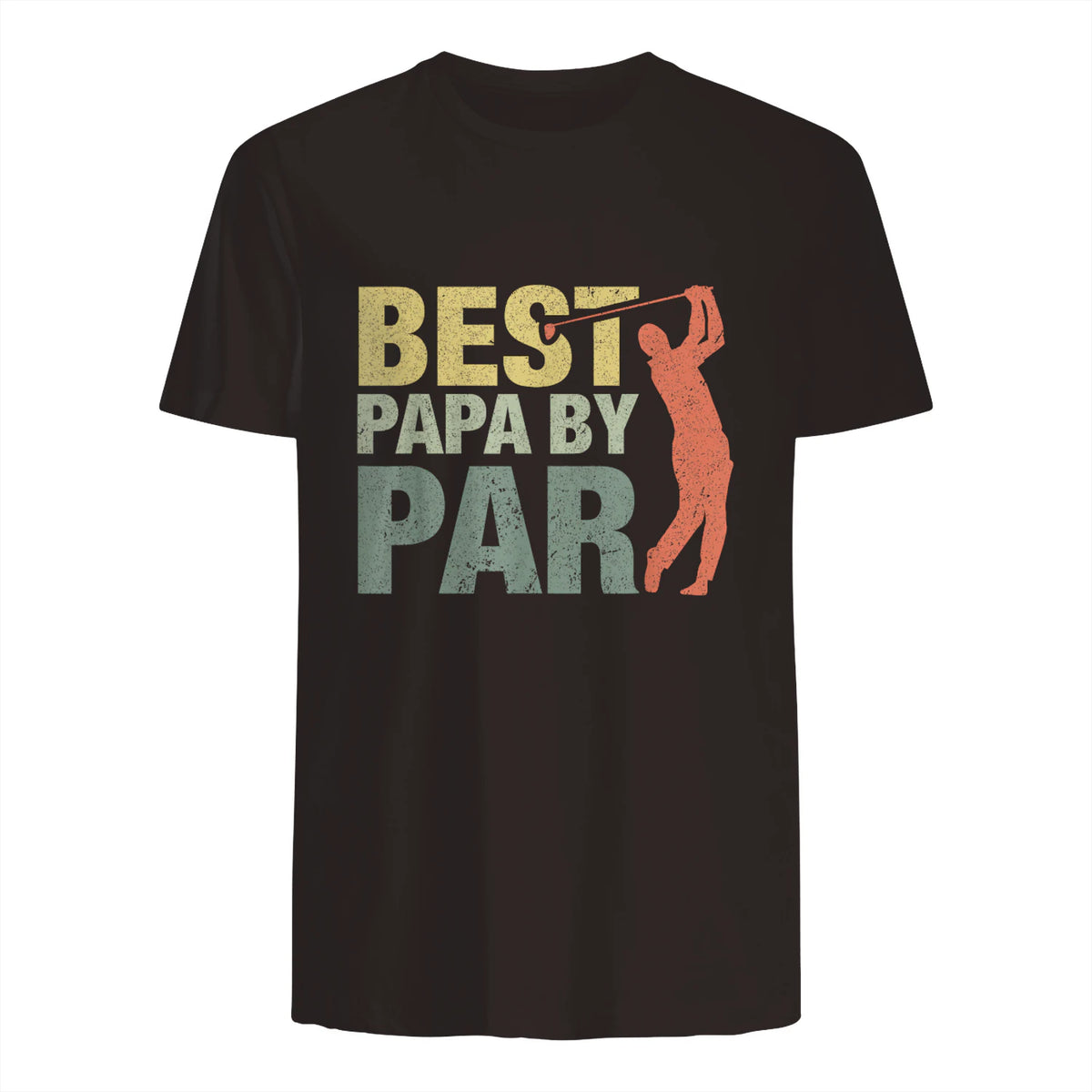 Funny Best Papa By Par Father's Day Golf Gift Grandpa in Dark Chocolate - back view