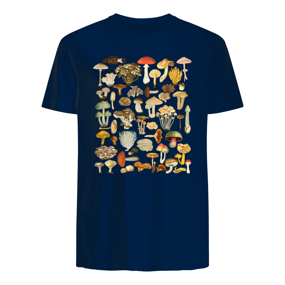 Mushroom Shirt Mycology Fungi Foraging Mushroom Whisperer in Navy - back view