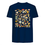 Mushroom Shirt Mycology Fungi Foraging Mushroom Whisperer in Navy - back view