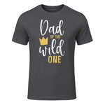 Dad of the Wild One First Birthday Daddy T-Shirt in Charcoal - front view