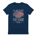 Vintage Anniversary Fourth of July Birthday T-Shirt in Navy - back view