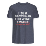 I Do What My Daughter Wants Dad T-Shirt in Heather Navy - back view