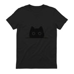 Chemise avec motif de chat dans une poche pour enfants, femmes, hommes, amoureux des chats in Black - back view