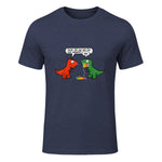 Dude Did You Eat The Last Unicorn Funny Dinosaur in Heather Navy - front view