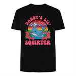 Daddy's Lil Squirter Joke T-Shirt in Black - back view