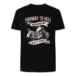 Highway to Hell Motorradfahrer Biker Motorrad Männer in Black - back view