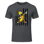 Dabbing Banana Retro American Flag Banana Lover Boys Kids T-Shirt in Charcoal - front view