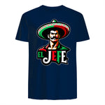 El Jefe Le Patron En Espagnol Drôle Phrase Mexicaine in Navy - back view