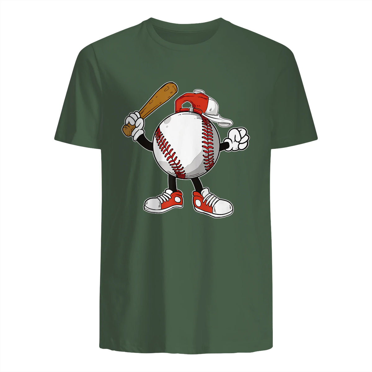 Baseball Boy T-Shirt in Military Green - back view