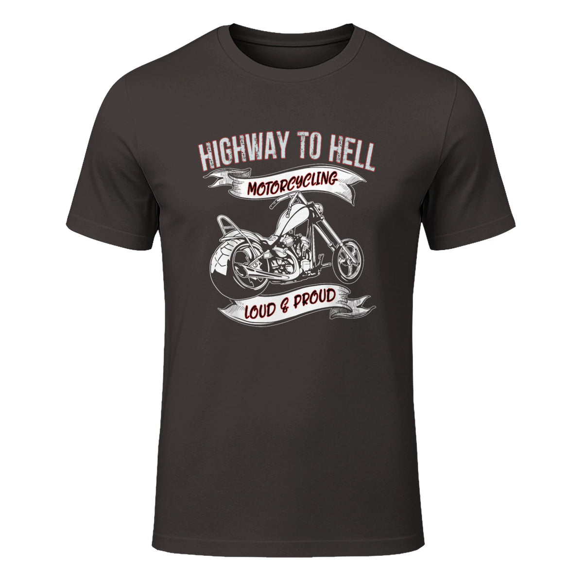 Highway to Hell Motorradfahrer Biker Motorrad Männer in Dark Chocolate - front view