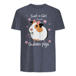 Just a Girl Who Loves Guinea Pigs - Cute Pets Lover Gift in Heather Navy - back view