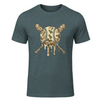 Baseball Drip Camo Baseball Bats Boys Sports Cool Game Day T-Shirt in Dark Heather - front view