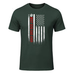 Best Dog Dad Ever American Flag Gift for Best Father in Forest Green - front view