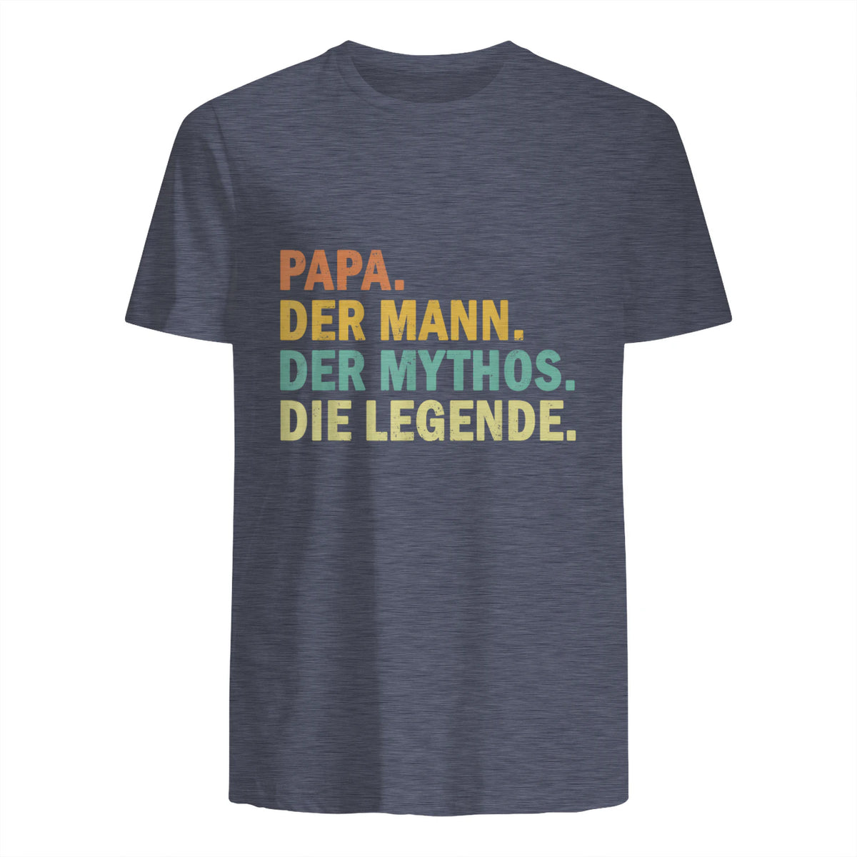 Geschenke für Väter Papa Der Mann Der Mythos Die Legende Classic Fit Novelty Short-sleeve Schwarz S Vate in Heather Navy - back view