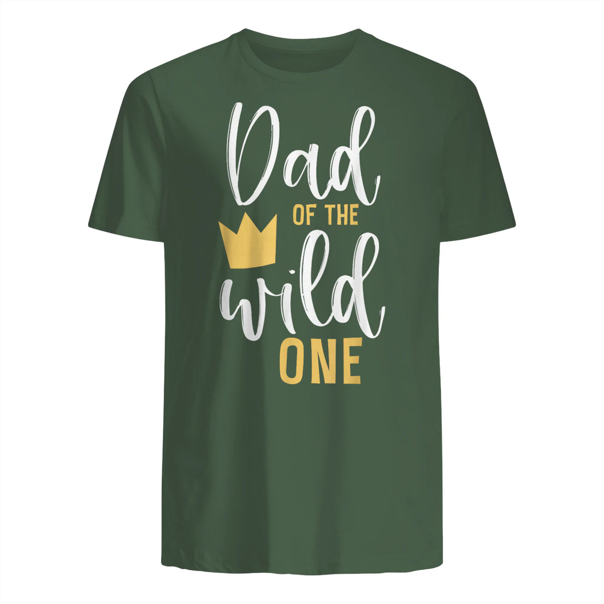 Dad of the Wild One First Birthday Daddy T-Shirt in Military Green - back view