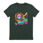 Ice Cream Drip Baseball Stuff Baseball Drip for Boys Graphic T-Shirt in Forest Green - back view