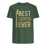 Best Dad Ever Guitar Chord T-Shirt in Military Green - back view